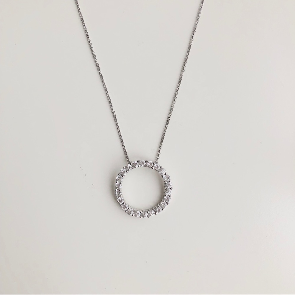 2/$25 ⚡️✨ 925 Sterling Silver Circle Pendant Cubic Zirconia